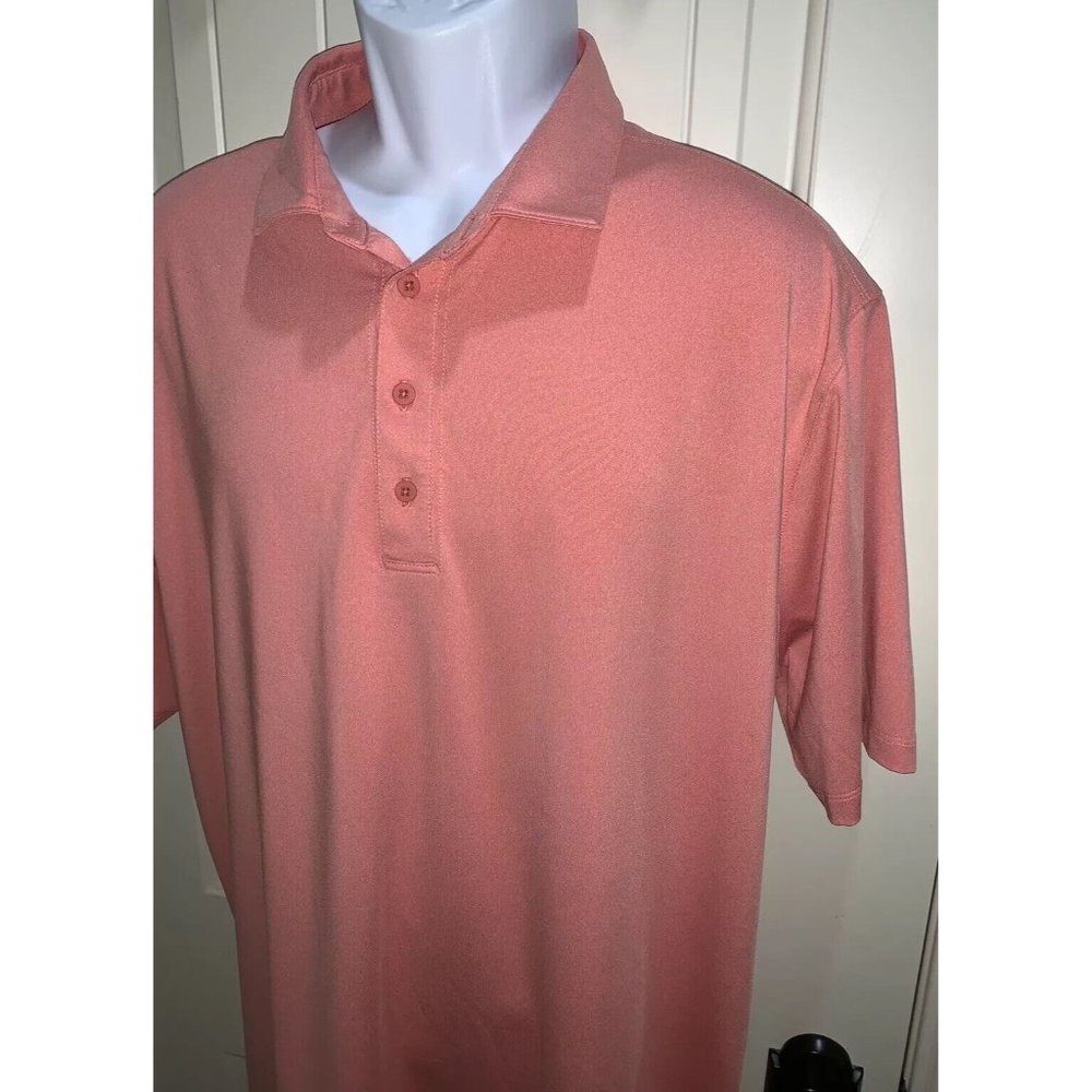 Haus of Grey Matte Grey Salmon Pink Performance Golf Polo Shirt Sz 2XL EUC